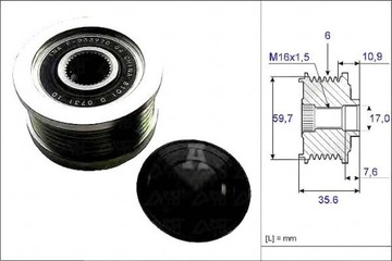 фото thumb №2, Колесо ременное генератора hyundai ina