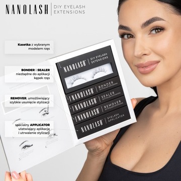 Набор искусственных ресниц в пучках для домашнего наращивания Nanolash CLASSY