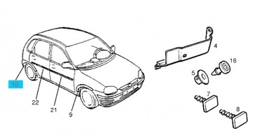 фото thumb №9, Планка заднего подкрылки opel corsa b оригинальный номер 90428153