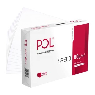 Biurowy Papier Ksero Biały POLSPEED 80g A4 ryza 500 kartek