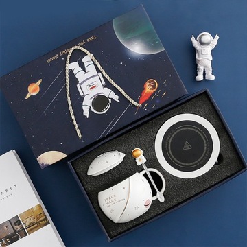 КЕРАМИЧЕСКАЯ кружка с подогревом, ложка, USB-КАБЕЛЬ, рождественская кружка ПЛАНЕТА