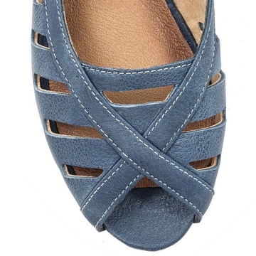 Baleriny Maciejka 04506-17 Granat Na Jeans r.37
