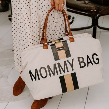 MOMMY BAG БОЛЬШАЯ ВМЕСТИМОСТЬ Твидовый кремовый и золотой