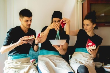 Śmieszne skarpetki kawałek sernika