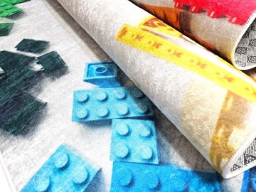 Dywan DIGITAL kolorowy w klocki 180x270 do zabawy klockami lego duplo cobi