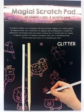 Волшебный блокнот, блокнот, блокнот GLITTER Scratch Book