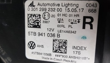 фото thumb №8, Vw touran ii фара правые перед лампа правая