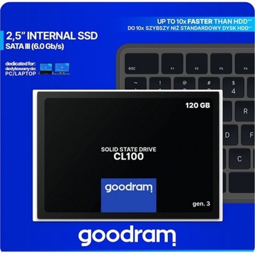 Твердотельный накопитель Goodram CL 100 GEN.3 500/360 Sata 3, 120 ГБ