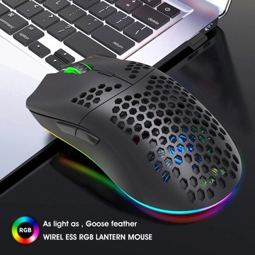 Беспроводная игровая мышь HXSJ T66 RGB 2,4G с RGB-подсветкой и зарядкой
