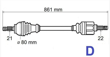 фото thumb №2, Піввісь привідна права citro c3 1.4hdi/1.4vti 3273wg