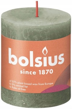 Свеча Bolsius Rustic Shine 80/68 OLIVE GREEN