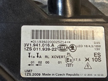 фото thumb №10, Skoda superb iii 3v1 ксенон led левый правые поворотный фара лампа