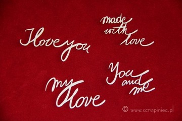 КАРТОННЫЕ скрапки Кисть с надписью Love.