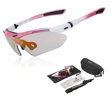 Okulary rowerowe fotochromowe etui oprawki korekcyjne ROCKBROS 0089/4 PINK