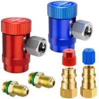 Купити З'єднувач швидкороз'єм кондиціонера r1234yf + адаптер 1/4" sae + адаптер r134a, фото thumb