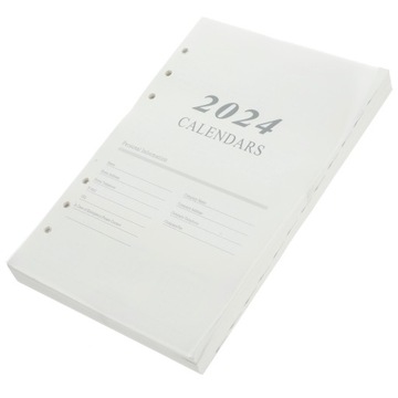 2024 English Agenda Book Page A5 Grid Notebook Planner Calendar Delicate