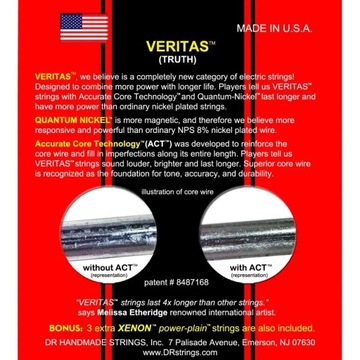 СТРУНЫ ДЛЯ ЭЛЕКТРИЧЕСКОЙ ГИТАРЫ DR VTE 10-52 VERITAS