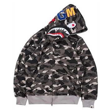 СВИТШОТ BAPE SHARK KANGARO, ФИОЛЕТОВЫЙ КАМУФЛЯЖНЫЙ КЕНГУРУ