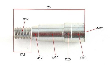 Короткая полуось заднего колеса скутера SIMSON S51 SR50