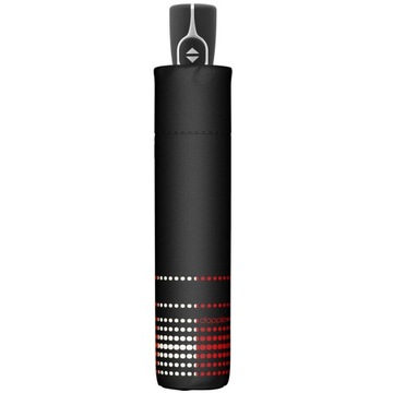 Wytrzymała AUTOMATYCZNA parasolka Doppler, czarna z ornamentem w kropki