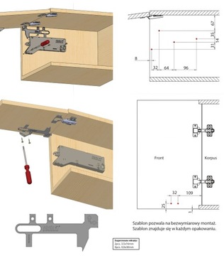 Podnośnik do szafek Airtic LIFT II Uniwersalny L/P Cichy domyk Biały
