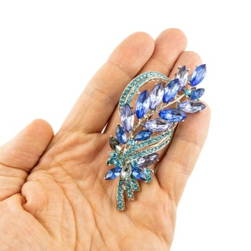 Серебряная брошь PINETS «Пшеничный колос» со стразами