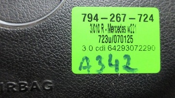 фото thumb №9, Mercedes-benz s w221 руль подушка водителя чёрная