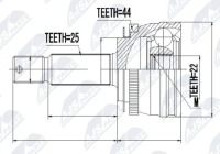 Шрус  полуось npz-hy-540 nty hyundai accent 2 Цена, фото thumb