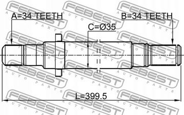 фото thumb №2, Wał привідний febest 1812-zafcrh