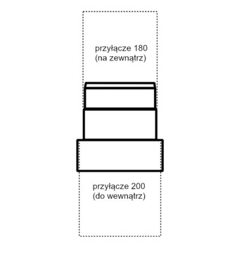 Redukcja czarna fi 200 / 180 mm