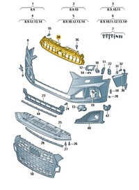 фото thumb №1, Element крепёжный решётка радиатора перед audi a5 b9 aso оригинал