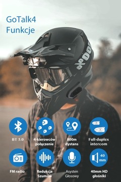 GoTalk4 МОТОЦИКЛ ИНТЕРКОМ FM-РАДИО 4 ВОДИТЕЛЯ