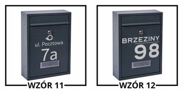 SKRZYNKA POCZTOWA NA LISTY SZARA + WZÓR NAPIS SKRZYNKA Z NAPISEM NA LISTY