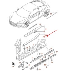 фото thumb №10, Audi r8 42 правий inner door поріг trim смуга 420853906a6ps