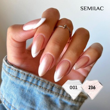 SEMILAC 236 Peach Pearl Гибридный перламутровый лак с частицами 7 мл SEOL