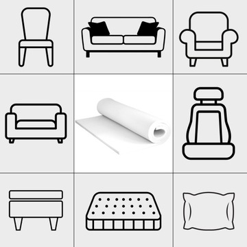 PIANKA TAPICERSKA GĄBKA MEBLOWA SOFA KANAPA FOTEL MATERAC T2544 200x140x6CM