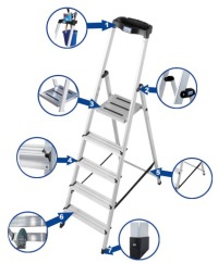 Лестница KRAUSE SAFETY 1x5 126337 3,05 м с ПОЛКОЙ