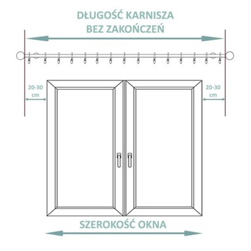 Karnisz metalowy podwójny 360 cm modny CLASSIC