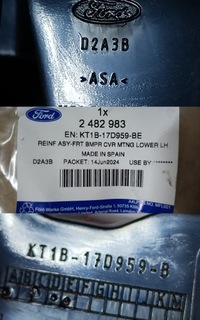 фото thumb №8, Ford tourneo connect 18- напрямна кронштейн бампера лівий перед kt1b-17d959-be