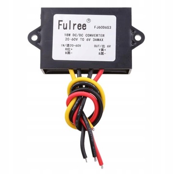 Przetwornica DC-DC 20 V-60 V do 6 V 3A 18 W