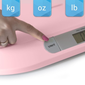 WAGA DLA NIEMOWLĄT DZIECIĘCA NIEMOWLĘĆA DO 0,01-20kg DOKŁADNA LCD + BATERIE