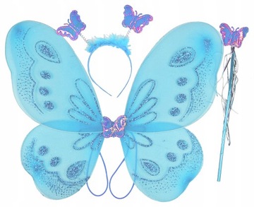 * STRÓJ MOTYLKA MOTYLEK MOTYL WRÓŻKA spódniczka 30cm 3-9 lat
