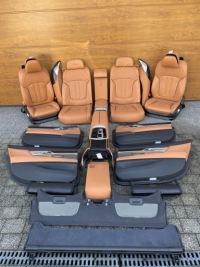 фото thumb №12, Bmw g12 сидіння заднє сидіння оббивка nappa sanddle cognac монітори масаж full