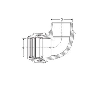 PE Колено резьбовое 25x1/2