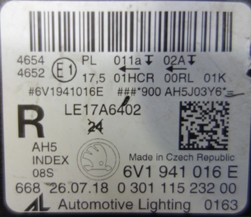 фото thumb №16, Skoda fabia 3 2018- 6v1941016e рестайлінг повний led лампи передні перед