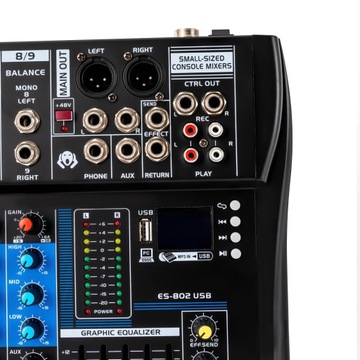 8-канальный аудиомикшер, цифровая консоль, USB-микшерная консоль для звука