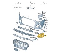 фото thumb №9, Audi q5 fy передняя часть бампер left решётка 80a807679agbmt