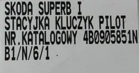 фото thumb №7, Skoda superb i 01-08 замок запалювання ключ pilot комплект 4b0905851n 1j0959753da