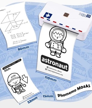 Phomemo M04 AS Bluetooth-термопринтер для заметок и графики этикеток 110 см