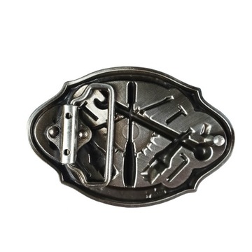PIĘKNA SREBRNA KLAMRA DO PASKA MECHANIK TUNING